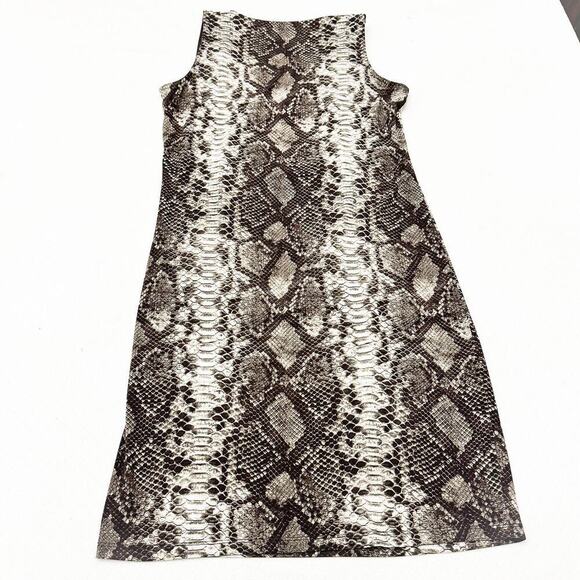 Michael Kors Snakeskin Brown Patterned Dress Leather Buckle Accent Size Small - Picture 5 of 5